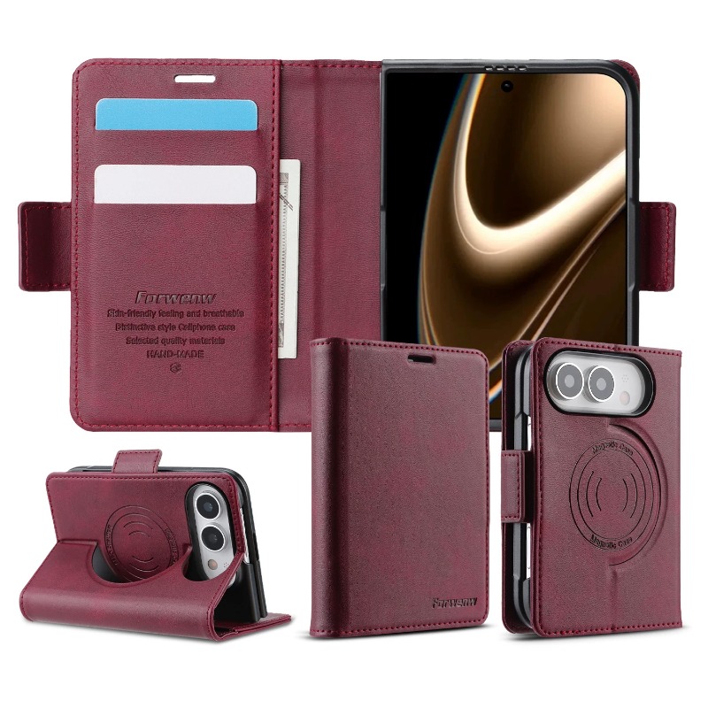 Leather Wallet Card Holder Phone Cover - 아이폰 듀오용 비즈니스 스타일 가죽 지갑형