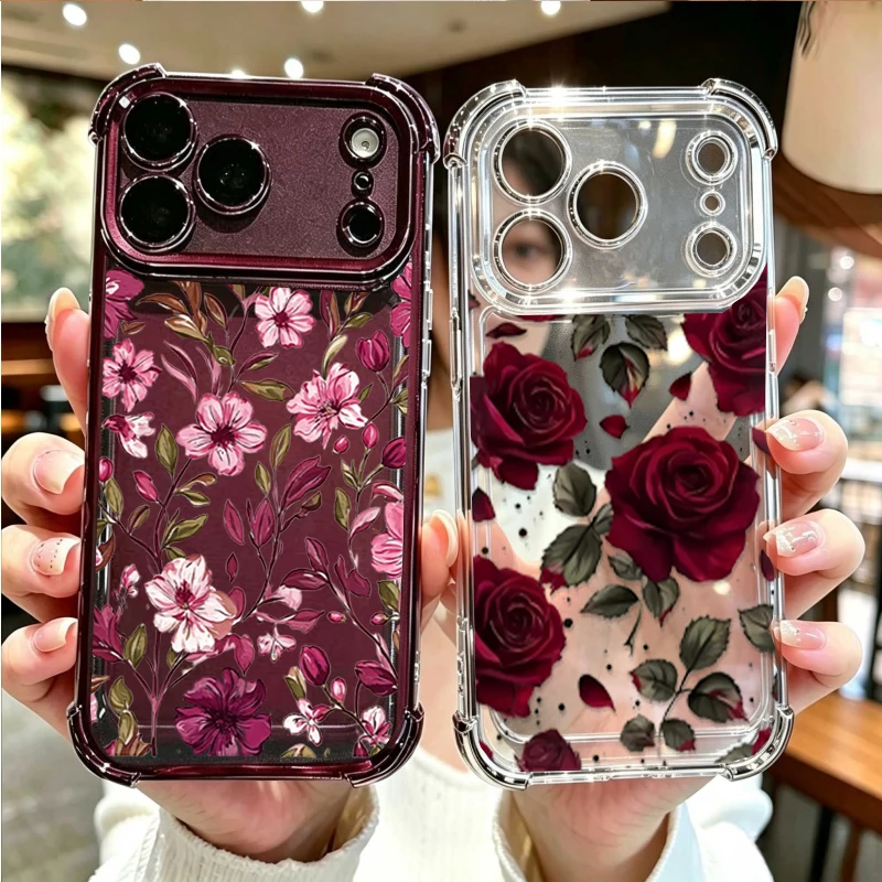 Vintage Floral Pattern Soft Case - 삼성 갤럭시 S26 엣지, S24, S25
