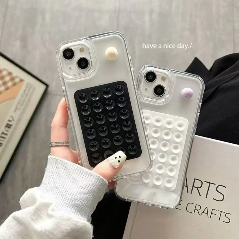 Phone Cases - 정사각형 실리콘 흡착식 휴대폰 거치대 패드,
