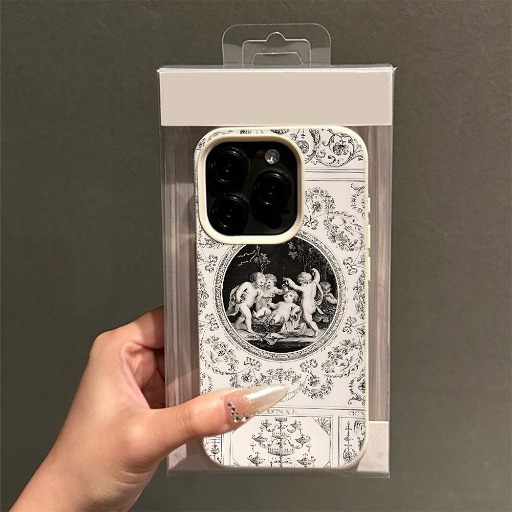 빈티지 바로크풍 천사 무늬 아이폰 18, 17, 16, - Vintage Floral Pattern Soft Case 리뷰 및 가격