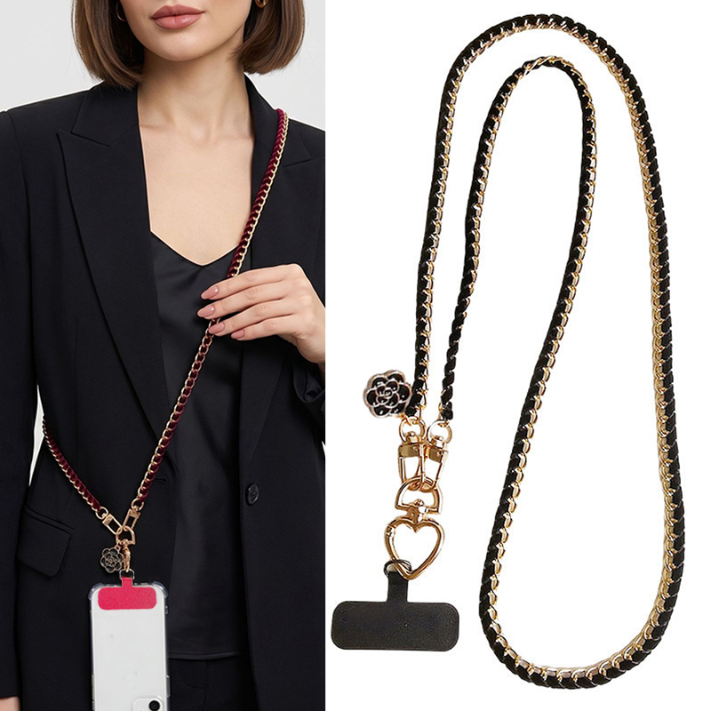크로스바디 스타일의 범용 체인, 카멜리아 디자인, 휴대 - Crossbody Lanyard Neck Strap Case 리뷰 및 가격