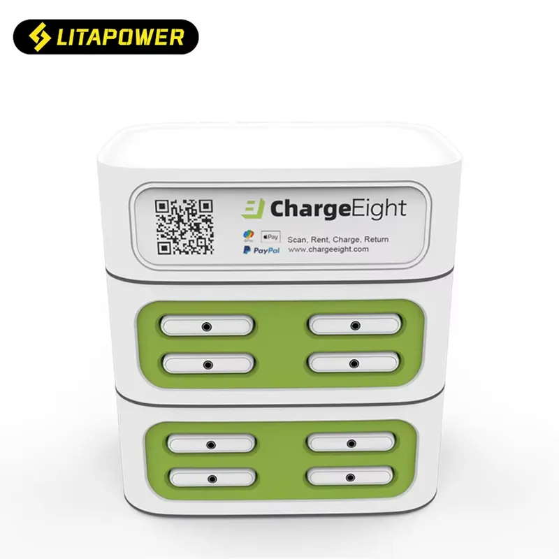 QR 코드 스캐너가 있는 8슬롯 보조배터리 대여소 -  - Power Banks 리뷰 및 가격
