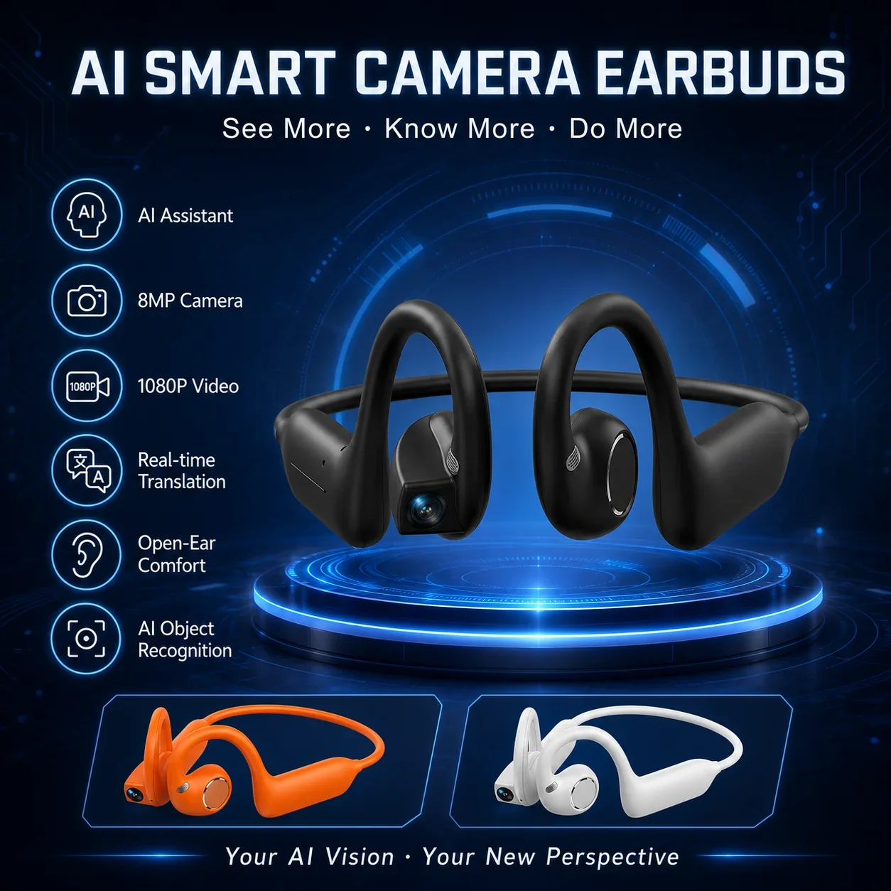 AI 스마트 카메라, 블루투스 번역 이어폰, 8MP H - Earphones 리뷰 및 가격
