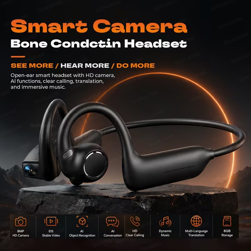 새로운 여성용 8MP 카메라 내장 이어폰, 흔들림 방지 - Earphones 리뷰 및 가격