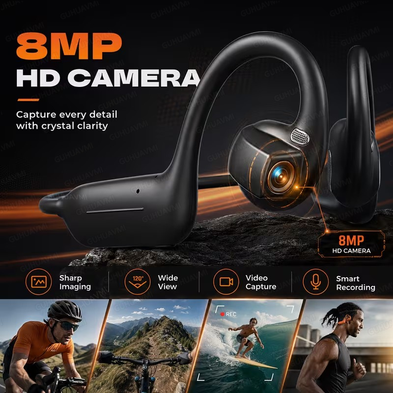 새로운 여성용 8MP 카메라 내장 이어폰, 흔들림 방지 - Earphones 리뷰 및 가격