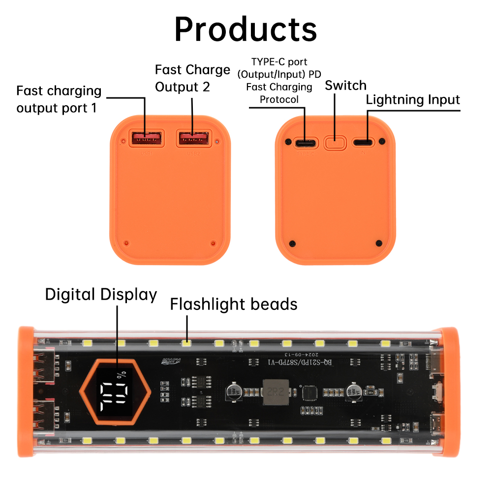 8개의 21700 배터리용 케이스, 22.5W 고속 충 - Power Banks 리뷰 및 가격